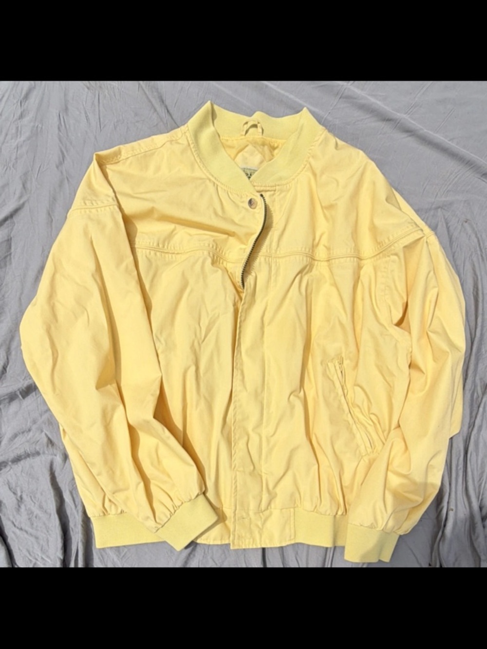 Vintage Mens Original Windbreaker Lightweight Yellow Jacket